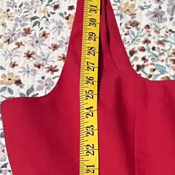 NWT! ASOS Scoop-neck Mini Dress with wrap pleat hem in Red - Picture 8 of 14